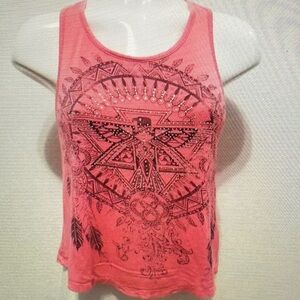 Trendy Coral Graphic Tank Top